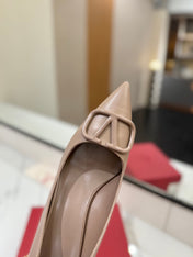 VALENTINO 26S HIGH HEELS 75 MM IN BEIGE SMOOTH CALFSKIN