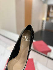 VALENTINO 26S HIGH HEELS 75 MM IN BLACK PATENT CALFSKIN