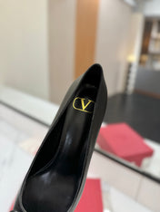 VALENTINO 26S HIGH HEELS 45 MM IN BLACK SMOOTH CALFSKIN
