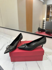 VALENTINO 26S HIGH HEELS 45 MM IN BLACK SMOOTH CALFSKIN