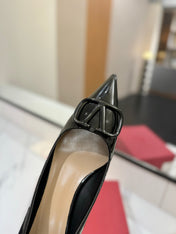 VALENTINO 26S HIGH HEELS 45 MM IN BLACK PATENT CALFSKIN