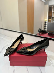 VALENTINO 26S HIGH HEELS 45 MM IN BLACK PATENT CALFSKIN