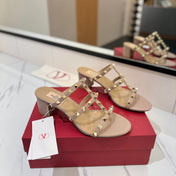 VALENTINO 26S HEELED SANDALS 60 MM IN NUDE CALFSKIN WITH GOLD STUDS