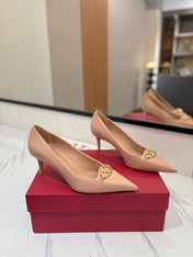 VALENTINO 26S POINTED-TOE PUMPS 65 MM IN NUDE SMOOTH CALFSKIN
