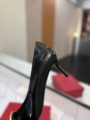 VALENTINO 26S POINTED-TOE PUMPS 65 MM IN BLACK PATENT CALFSKIN