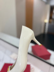 VALENTINO 26S POINTED-TOE PUMPS 65 MM IN WHITE PATENT CALFSKIN