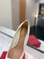 VALENTINO 26S POINTED-TOE PUMPS 65 MM IN WHITE PATENT CALFSKIN