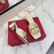 VALENTINO 26S HIGH-HEEL SANDALS 60 MM IN WHITE CALFSKIN WITH GOLD HARDWARE