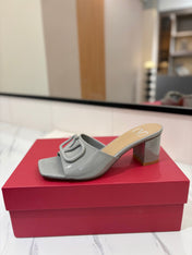 VALENTINO 26S HIGH-HEEL SANDALS 60 MM IN GREY PATENT CALFSKIN