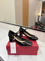 VALENTINO 26S MARY JANE HEELS 60 MM IN BLACK PATENT CALFSKIN