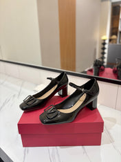 VALENTINO 26S MARY JANE HEELS 60 MM IN BLACK PATENT CALFSKIN