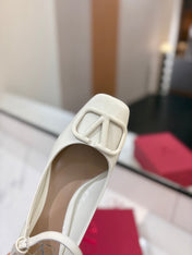 VALENTINO 26S MARY JANE HEELS 60 MM IN WHITE PATENT CALFSKIN