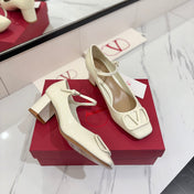 VALENTINO 26S MARY JANE HEELS 60 MM IN WHITE PATENT CALFSKIN