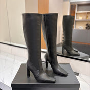 YSL 26S KNEE-HIGH BOOTS 90 MM IN BLACK CALFSKIN