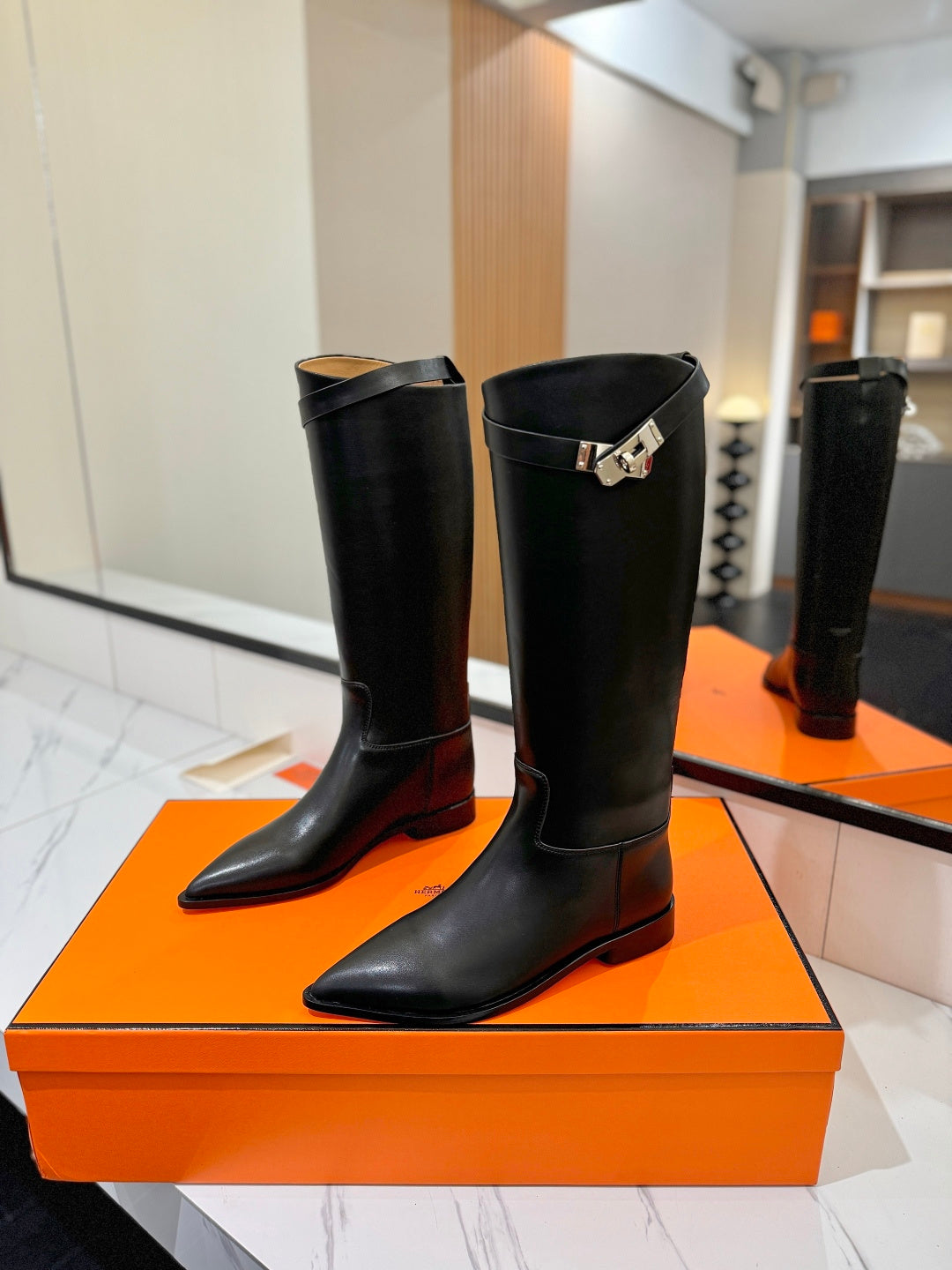 HM 26S JUMPING BOOTS IN BLACK CALFSKIN