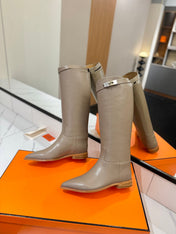 HM 26S JUMPING BOOTS IN GREYISH BEIGE CALFSKIN