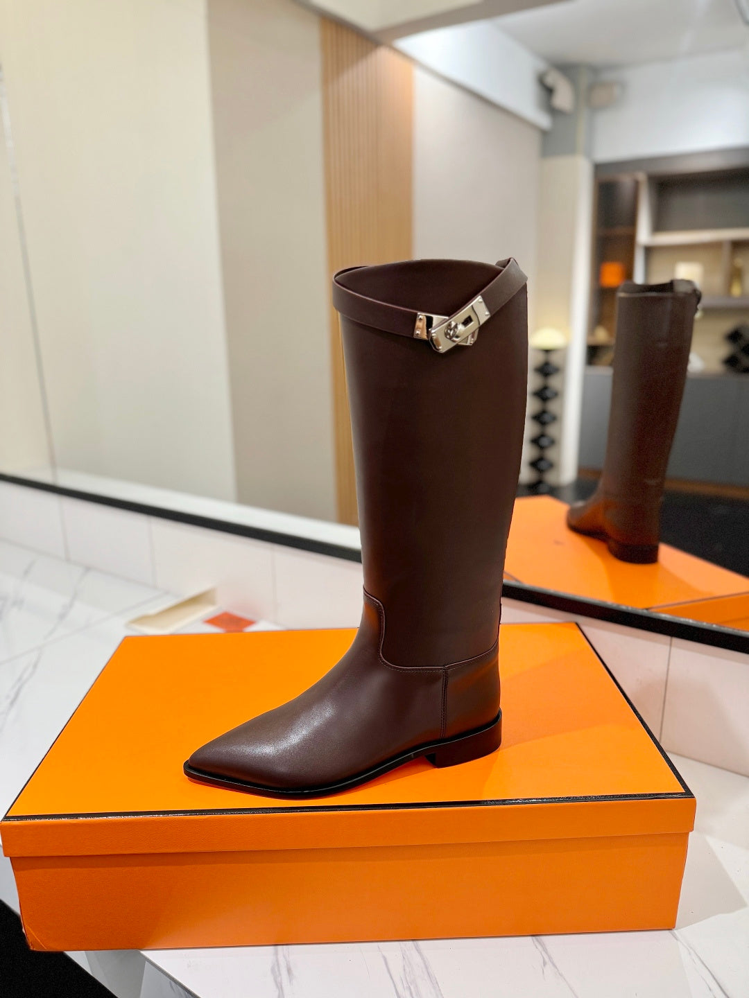 HM 26S JUMPING BOOTS IN DARK BROWN CALFSKIN