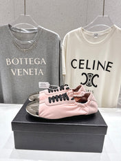 PRADA 25S COLLAPSE RE NYLON AND SUEDE SNEAKERS IN LIGHT PINK WITH METAL TOECAP