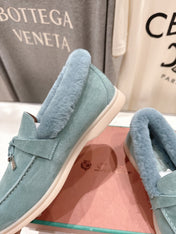 LP 25S SUMMER CHARMS WALK LOAFERS IN DUSTY TEAL SUEDE AND FLEECE
