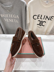 LP 25S SUMMER CHARMS WALK LOAFERS IN DARK BROWN SUEDE AND FLEECE