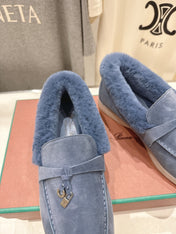 LP 25S SUMMER CHARMS WALK LOAFERS IN SLATE BLUE SUEDE AND FLEECE