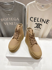 CELINE 26S BOOTS IN LIGHT CAMEL BEIGE CANVAS