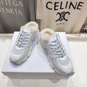 DIOR CHRONO SNEAKER 25S IN WHITE MIX BLUE LAMBSKIN AND MESH FABRIC STYLE 9