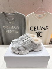 DIOR CHRONO SNEAKER 25S IN SILVER MIX WHITE LAMBSKIN AND MESH FABRIC STYLE 5