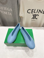 BOTTEGA VENETA 26S BALLET FLATS IN PASTEL BLUE LAMBSKIN