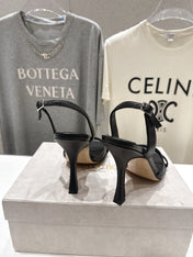 JIMMY CHOO 26S HIGH-HEELED SANDALS 100 MM IN BLACK LAMBSKIN