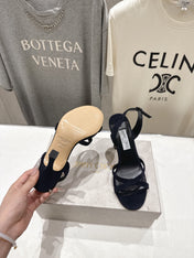 JIMMY CHOO 26S HIGH-HEELED SANDALS 100 MM IN BLACK VELVET