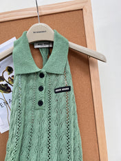 MIUMIU 26S SLEEVELESS KNIT COLLARED TOP STYLE 1105
