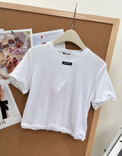 MIUMIU 26S LACE TRIM KNIT CROPPED TOP 1190