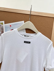 MIUMIU 26S LACE TRIM KNIT CROPPED TOP 1190