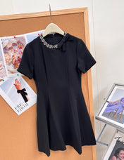 VALENTINO 26S SHORT-SLEEVE NECK MINI DRESS 428