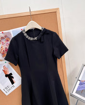 VALENTINO 26S SHORT-SLEEVE NECK MINI DRESS 428