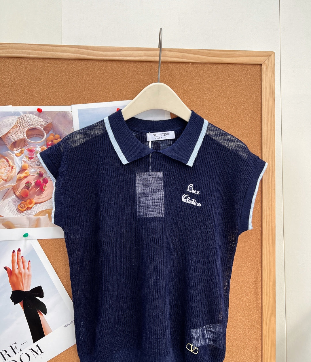 VALENTINO 26S SHORT-SLEEVE KNIT POLO SHIRT 356