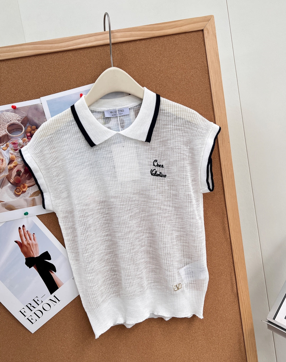 VALENTINO 26S SHORT-SLEEVE KNIT POLO SHIRT 355