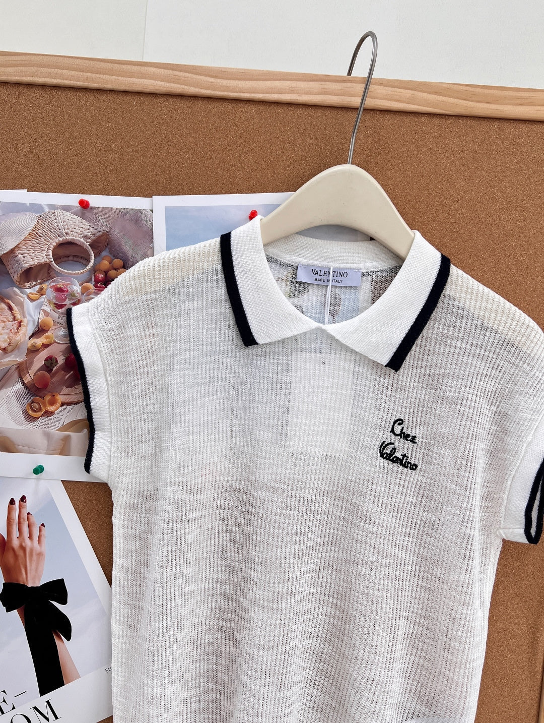 VALENTINO 26S SHORT-SLEEVE KNIT POLO SHIRT 355