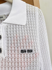 MIUMIU 26S LONG-SLEEVE POLO SHIRT 1255