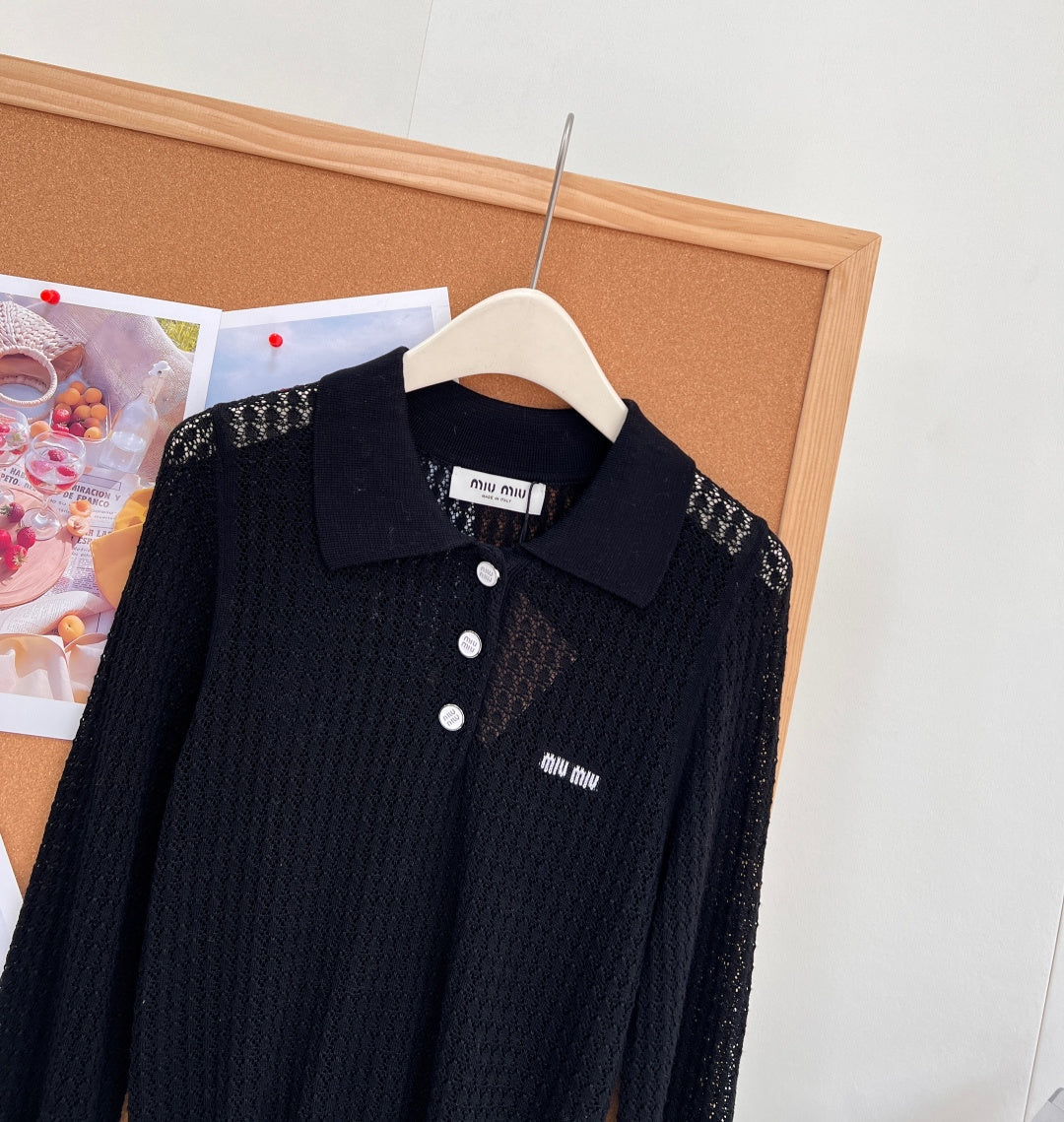 MIUMIU 26S LONG-SLEEVE POLO SHIRT 1254