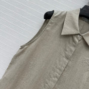 Loewe Sleeveless Long Skirt Grey Linen