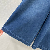 Loewe Wide-leg Pants Blue Cotton