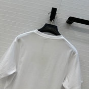 LOEWE WHITE EMBROIDERED LOGO T-SHIRT