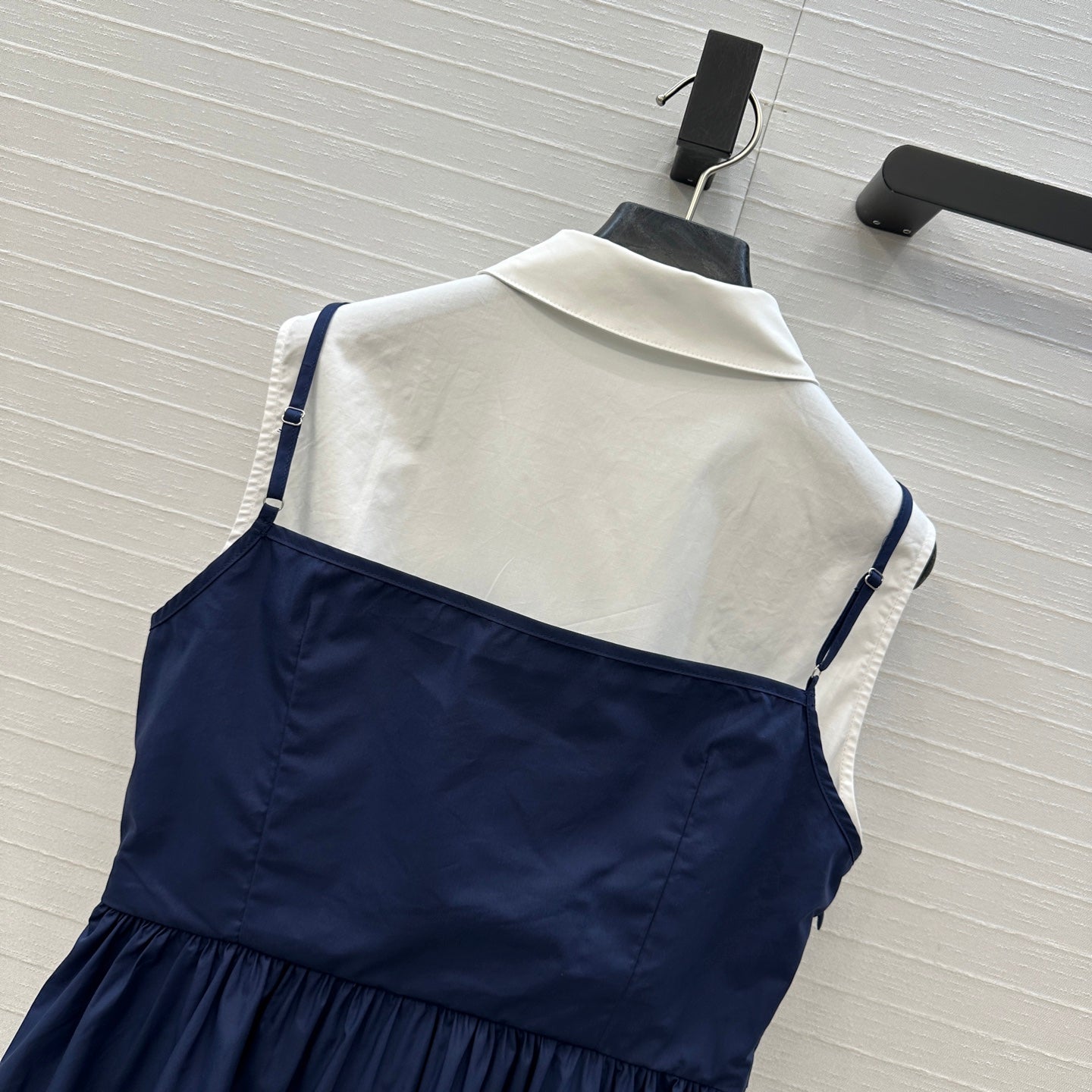 MIUMIU FAUX TWO-PIECE DRESS WITH STRAPS 268351