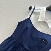 MIUMIU FAUX TWO-PIECE DRESS WITH STRAPS 268351