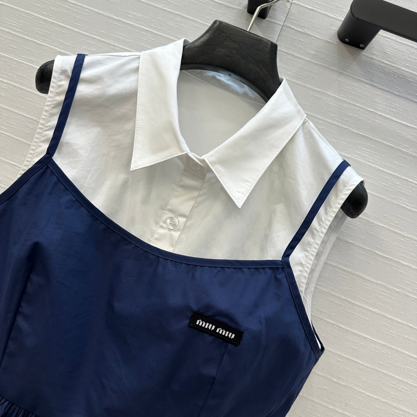 MIUMIU FAUX TWO-PIECE DRESS WITH STRAPS 268351