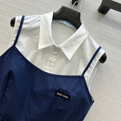 MIUMIU FAUX TWO-PIECE DRESS WITH STRAPS 268351