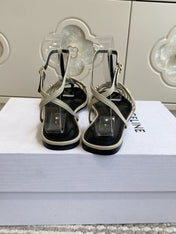 CELINE 26S CLEA TRIOMPHE GLADIATOR SANDALS IN BEIGE LAMBSKIN