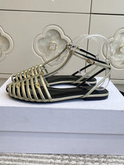 CELINE 26S CLEA TRIOMPHE GLADIATOR SANDALS IN CHAMPAGNE GOLD LAMBSKIN